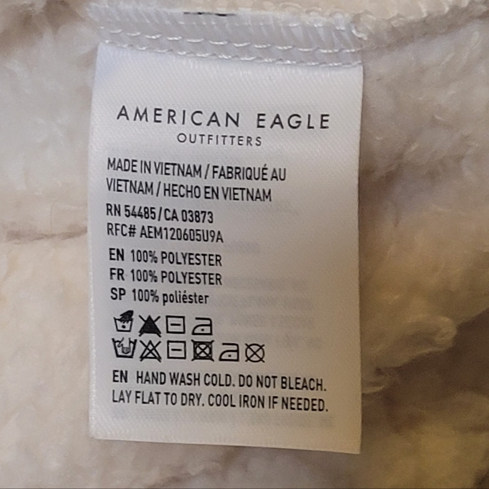 NWT Aerie $60 Sherpa Hoodie In Cream Sz XS (Oversized) - Picture 7 of 7